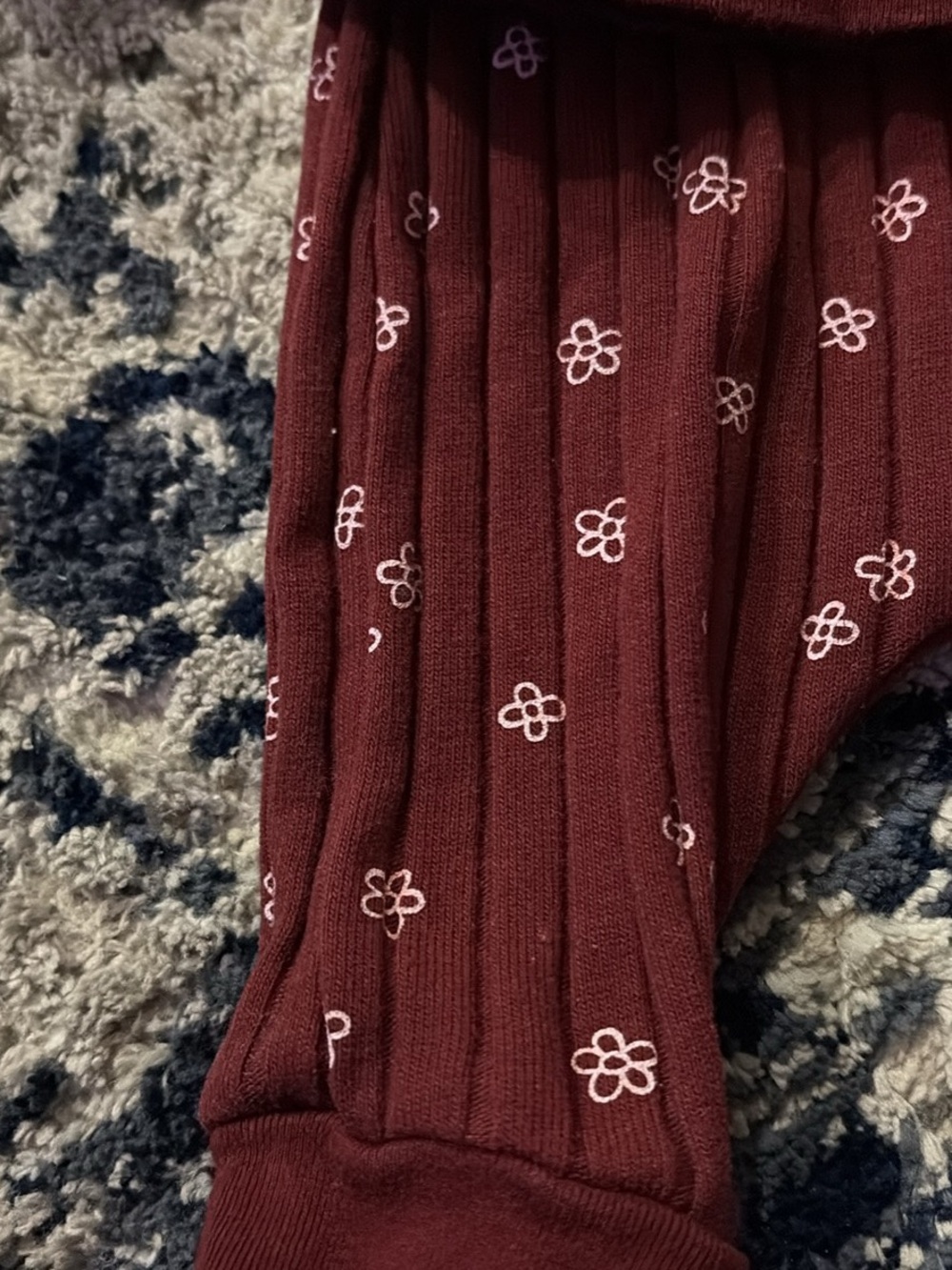 Kids Ribbed Two-Piece Set in Deep Maroon - Picture 3 of 6